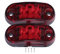 1 par de luces indicadoras de camiones 10-30V 2 luces laterales rectangulares LED con cable de 25 cm Lámpara de marcha atrás de freno de cola trasera para remolque Camión RV Autobús(Rojo)