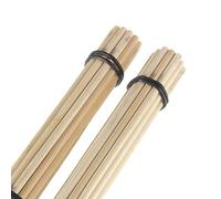 1 par de madera de bambú profesional Multi-sticks Jazz Drum Rods Sticks Pinceles Baquetas Drum Accesorios con mango de goma (color: rojo)