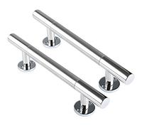 1 par de manijas para Puertas de Granero (Kit Completo), manija Redonda de Acero Inoxidable para Puertas corredizas de Madera, 4 tamaños(280 * 180mm)