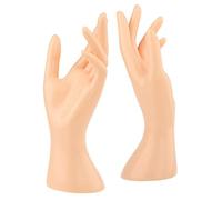 1 par de maniquíes femeninos multifuncionales para anillo de dedo, accesorios de fotografía, color beige, altura de 21,5 cm