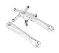 1 par de manivela izquierda y derecha de aleación de bicicleta de carretera de montaña de 170MM para plato de carretera de una y dos piezas (Plata)