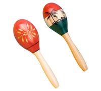 1 par de maracas de madera maciza para entusiastas de la percusión, maracas de madera dura, sonajeros de madera, instrumentos de percusión, martillo de arena de mano