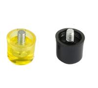 1 par de martillos de goma de doble cara con cabeza de nailon amarilla y negra de 25 mm, 30 mm, 35 mm, 40 mm y 45 mm.(1Pair of 45mm Ye Bl)