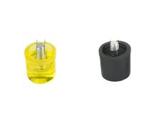 1 par de martillos de goma de doble cara con cabeza de nailon amarilla y negra de 25 mm, 30 mm, 35 mm, 40 mm y 45 mm.(1Pair of 30mm Ye Bl)