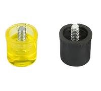 1 par de martillos de goma de doble cara con cabeza de nailon amarilla y negra de 25 mm, 30 mm, 35 mm, 40 mm y 45 mm.(1Pair of 40mm Ye Bl)