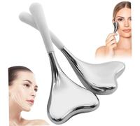1 par de masas masajeador de cuidado de la piel Globes de hielo para la cara de acero inoxidable herramientas de belleza en forma de V en forma de V herramientas faciales para mujeres Globes de spa d