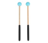 1 par de mazos de percusión, mazos de campana Glockenspiel palitos, goma y arce Mallet de batería de lengua multifuncional para concierto blancos (Azul)
