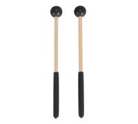1 par de mazos de percusión, mazos de campana Glockenspiel palitos, goma y arce Mallet de batería de lengua multifuncional para concierto blancos (Negro)