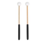 1 par de mazos de percusión, mazos de campana Glockenspiel palitos, goma y arce Mallet de batería de lengua multifuncional para concierto blancos (Blanco)