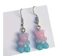 1 par de moda hermoso color caramelo dibujos animados ositos de goma resina colgantes pendientes pulsera oro, talla única, como se describe