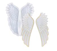 1 par de moldes de alas de ángel para alas izquierda y derecha, molde de silicona de fundición de resina epoxi, 1 par súper grande de 6.3 x 2.4 pulgadas