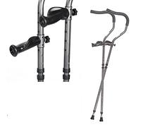 1 par de muletas amortiguadoras para axilas, muletas ortopédicas médicas plegables y asas ergonómicas, ayuda ergonómica ajustable para caminar en forma de F