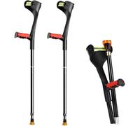 1 par de muletas de antebrazo de altura ajustable, soportes plegables ligeros para caminar, muletas ergonómicas para adultos, hombres y mujeres