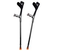 1 par de muletas de codo de aluminio (puño abierto), muletas de antebrazo para adultos, altura ajustable, muletas ergonómicas para caminar con cuentas reflectantes (altura aplicable: 140-190 cm)