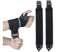 1 par de muñequeras deportivas, muñequeras elásticas ajustables para fitness, protector de muñeca para levantamiento de pesas, boxeo y tenis, 19.7 x 3.15 pulgadas, soporte para hombres y mujeres
