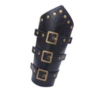1 par de muñequeras medievales vintage para montar en cabalgatas, brazaletes protectores de estilo hiphop, pulseras renacentistas, accesorios de disfraz gótico de moda, Negro, Talla única