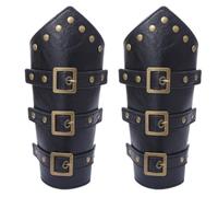 1 par de muñequeras medievales vintage, protectores de brazo para montar en estilo hiphop, accesorios de disfraz renacentista, accesorios para juegos de rol, protectores de brazo, Par negro, Talla