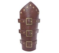 1 par de muñequeras medievales vintage, protectores de brazo para montar en estilo hiphop, accesorios de disfraz renacentista, accesorios para juegos de rol, protectores de brazo, marrón, Talla única