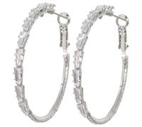 1 par de niñas de aro Grande Colgan para arar aretes womenu2019s Pendientes de circón círculo de Cobre señorita