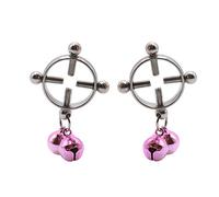 1 par de nīpplê rīngs falsos de acero inoxidable, rīngs nīpplê no perforados para damas, productos SM de joyería perforada de imitación del cuerpo humano