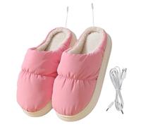 1 par de para los pies, cable USB, zapatillas cálidas, pantuflas cálidas, pantuflas térmicas, calentadores de pies eléctricos, calentadores de pies con USB, accesorios de invierno, PVC