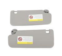 1 par de parasoles izquierdo y derecho con espejo de repuesto, compatible con Chevy Sonic Aveo 2012 a 2016, color gris, for el lado izquierdo del conductor.