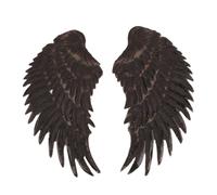 1 par de parches de lentejuelas grandes con alas cosidas en grandes parches para planchar para chaquetas, abrigos, tela, cosplay, parches bordados de lentejuelas
