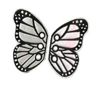 1 par de parches para planchar con alas de mariposa de dibujos animados, parches de reparación de ropa, bordados para decoración de bolsos, alas de mariposa, bordado para vestidos, jeans