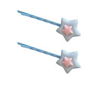 1 par de pasadores de pelo con forma de estrella con sensación de crema para mujeres y niñas, para tomar fotos, pasadores de metal antideslizantes para la vida cotidiana, pequeños y encantadores