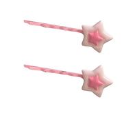 1 par de pasadores de pelo con forma de estrella con sensación de crema para mujeres y niñas, para tomar fotos, pasadores de metal antideslizantes para la vida cotidiana, pequeños y encantadores
