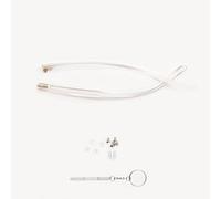 1 par de patillas de repuesto para gafas, marco de metal, brazos, piernas, tornillos de repuesto y destornillador, dientes planos individuales (transparente)