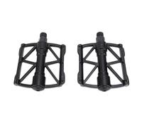 1 par de pedales de ciclismo con pasadores antideslizantes de doble cara, de aleación de aluminio y huecos, para ciclismo de montaña y carretera. (Negra)