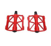 1 par de Pedales de Ciclismo, pasadores Antideslizantes de Doble Cara, Pedal Hueco de aleación de Aluminio, Estructura sellada con Eje de Acero CrMo, área Ancha de la Banda de (Roja)