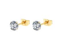 1 par de pendientes botón 2/3/4/5 mm, joyería minimalista for piercing hélice y trago for boda Para Mujeres, Madres, Novias, Madres(Gold 5mm 1 Pair)