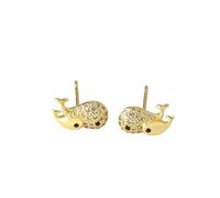 1 par de pendientes chapados en oro con forma de estrella y palma de coco para mujer, diseño de peces, verano, playa, Piedra