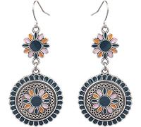 1 par de pendientes colgantes brillantes multicolores con cuentas pendientes de gancho vintage bohemio joyas para festeDeft ha sido elaborado