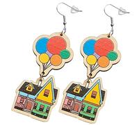 1 par de pendientes colgantes de casas de madera para mujeres colgle diseño elegante vintage presente para vacaciones ocasiones especiales accesorio para cualquier atuendo