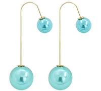 1 par de pendientes colgantes de gota en forma de U en ambos lados, pendientes colgantes para fiestas de boda, pendientes largos lineales, regalo para mujeres, niñas, azul claro