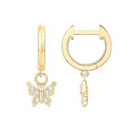 1 par de pendientes con colgante de estrella y mariposa, plata de ley con perlas, accesorios de regalo para mujer, Piedra
