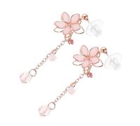 1 par de pendientes de aceite de goteo de moda colgante de la oreja de resina delicada para mujeres accesorio de diseño floral rosa elegante para mujeres para ropa formal casual excelente presente