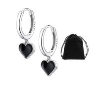 1 par de pendientes de amor equipados con bolsa de almacenamiento negra, pendientes para mujer, regalo de cumpleaños, regalo de niña, Der Innendurchmesser des Ohrrings beträgt ca. 8 mm, No