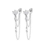1 par de pendientes de aro de plata con forma de hoja de circonita y perla, pendientes de gota, regalos, Piedra