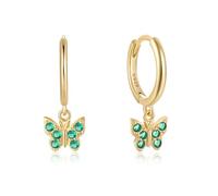 1 par de pendientes de aro de plata de ley con incrustaciones de color de 9 mm para mujer, Piedra