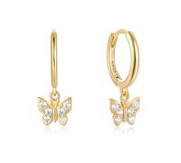 1 par de pendientes de aro de plata de ley con incrustaciones de color de 9 mm para mujer, Piedra