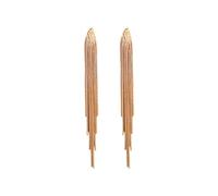 1 par de pendientes de borlas de oro para mujer, pendientes largos colgantes con plata 925, estilo francés, candelabro largo colgante con borlas lineales, joyas hipoalergénicas para mujeres