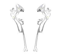 1 par de pendientes de elfo, pendientes de clip para mujer, pendientes de plata sin piercing, pendientes de elfo, pendientes de ala de elfo, adecuados para bailes, carnaval, fiesta de cosplay, 17,5 *