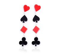 1 par de pendientes de estrella de espadas, joyería para disfraz de casino, pendientes de tarjeta de jugar, accesorios de reina, regalos para mujeres., Acrílico