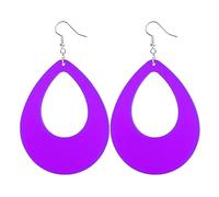 1 par de pendientes de neones para mujer, rojo, verde, colorido, vintage, ligero, joyería de moda para neones de los años 80 y 70, One Size, como se describe, como se describe
