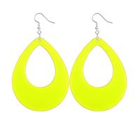 1 par de pendientes de neones para mujer, rojo, verde, colorido, vintage, ligero, joyería de moda para neones de los años 80 y 70, One Size, como se describe, como se describe