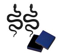 1 Par De Pendientes En Forma De Serpiente, 1 Joyero, Pendientes Personalizados Creativos, Pendientes Colgantes De Serpiente, Pendientes Largos De Serpiente Negra, Joyería Para Niñas